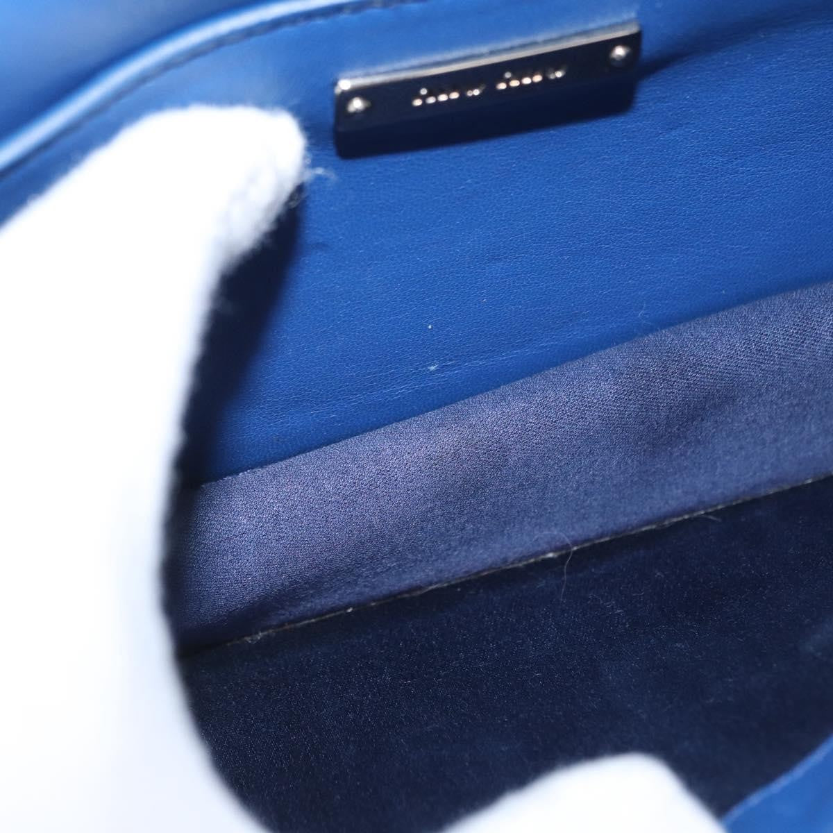 Miu Miu Madras Crystal Buckle Shoulder Bag Leather Blue Leather Shoulder Bag Bag (Pre-Owned)