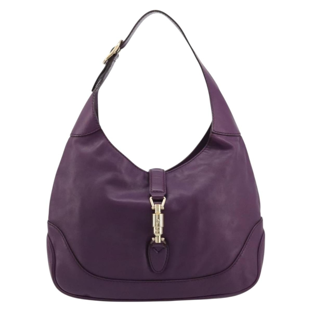 Gucci Jackie Original Shoulder Bag Leather Purple Leather Handbag (Pre-Owned)