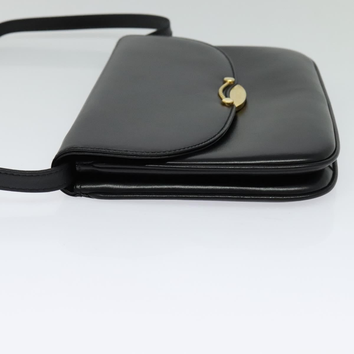 Bally Vintage Shoulder Bag Leather Black Leather Shoulder Bag Bag (Pre-Owned)