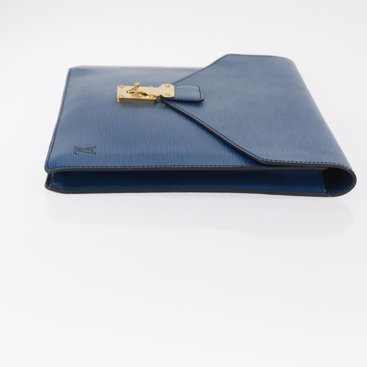 Louis Vuitton Porte-Documents Senateur Bag Epi Leather Blue Leather Clutche & Pouche Bag (Pre-Owned)