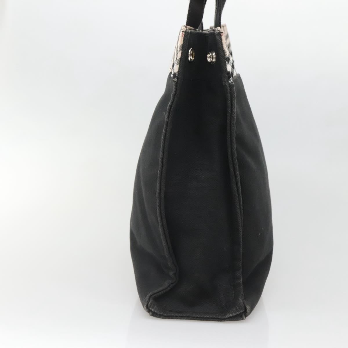 Burberry Nova Check Tote Canvas Check Pattern Black Canvas Tote Bag Bag (Pre-Owned)