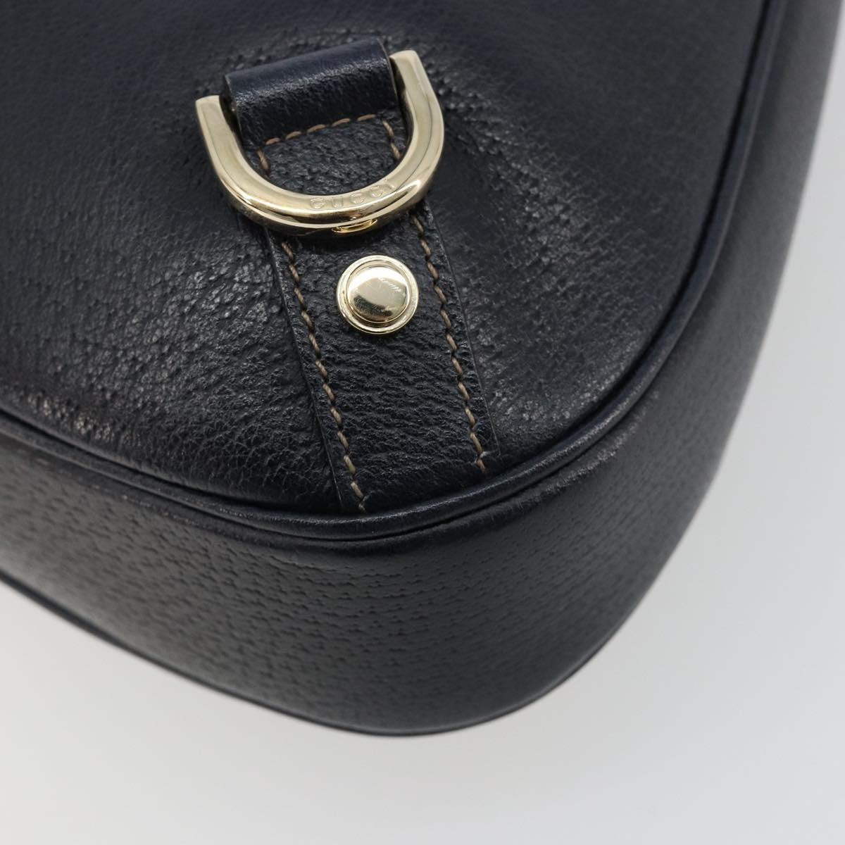 Gucci Abbey D-Ring Hobo Leather Navy Leather Handbag (Pre-Owned)