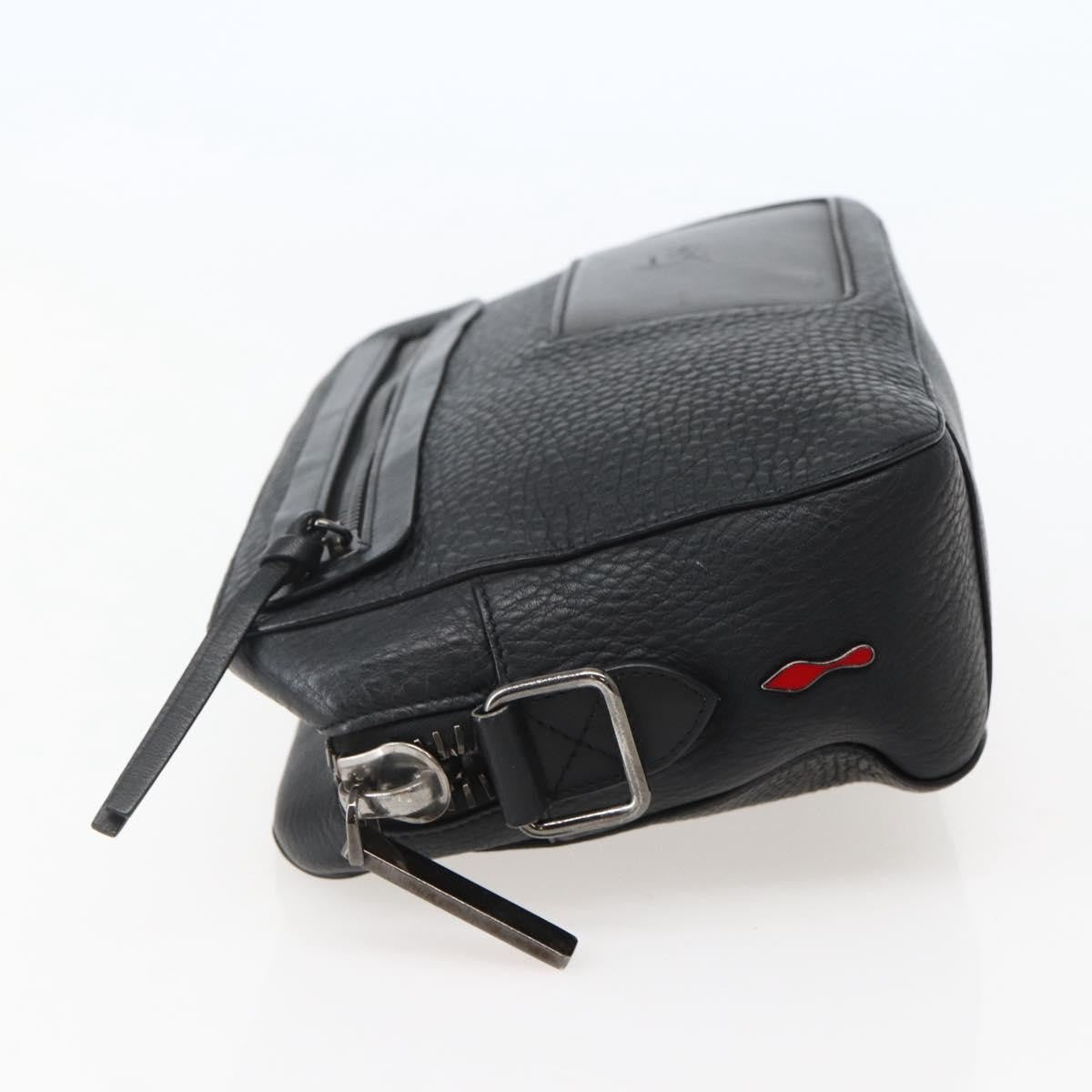 Christian Louboutin Loubiclutch Leather Black Leather Clutche & Pouche Bag (Pre-Owned)