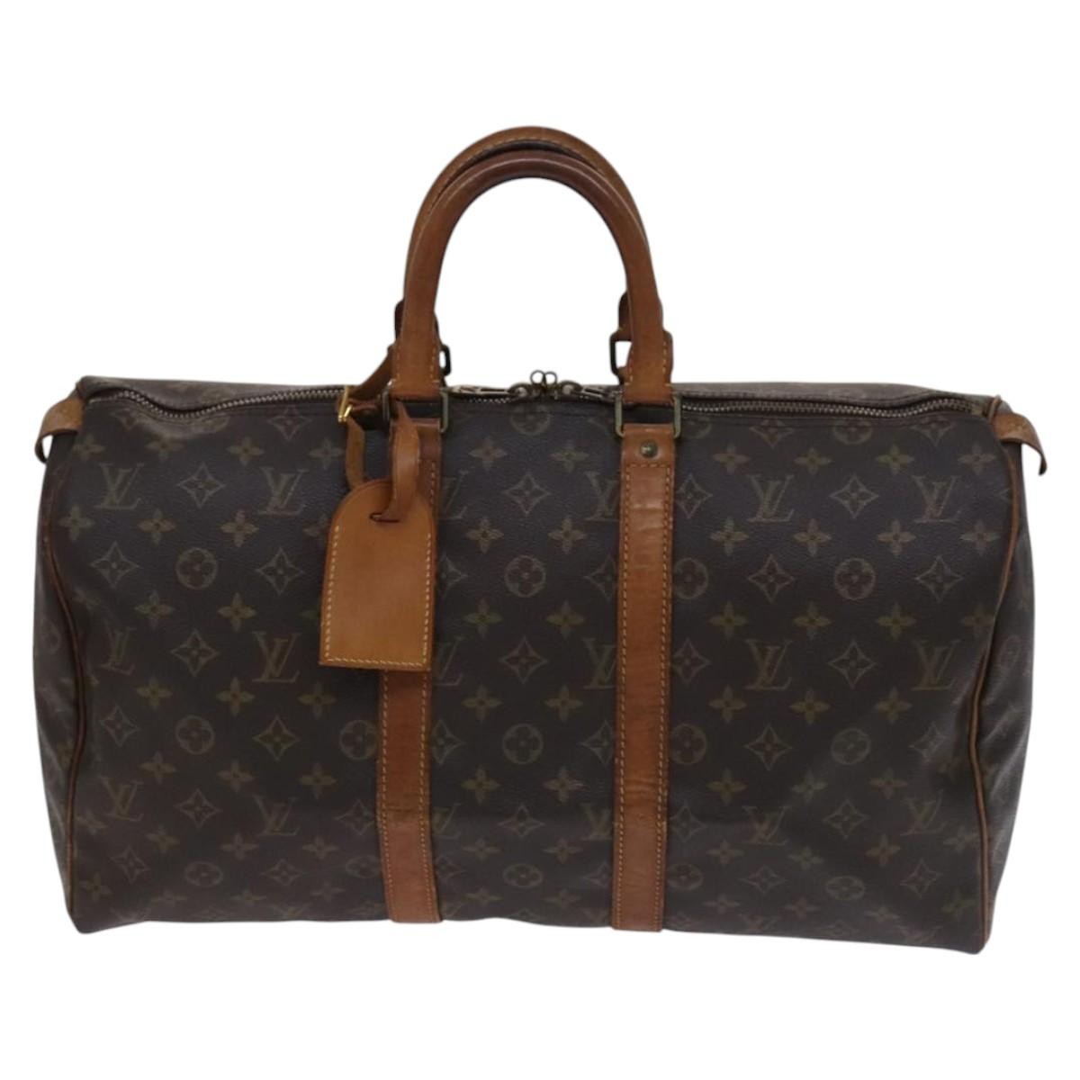 Louis Vuitton Keepall Bag Monogram Canvas Brown Canvas Travel Bag Bag (Pre-Owned)