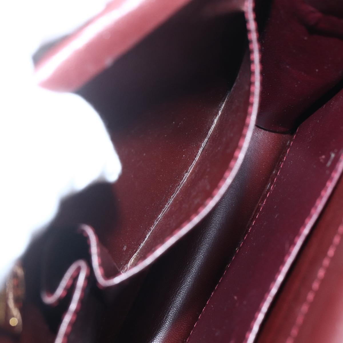 Cartier Must De Cartier Shoulder Bag Leather Burgundy Leather Shoulder Bag Bag (Pre-Owned)