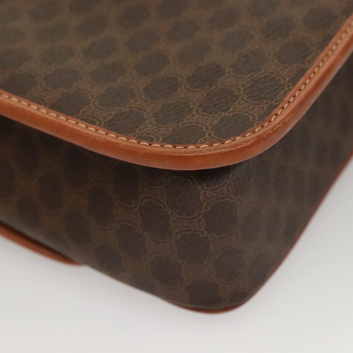 Celine Macadam Shoulder Bag Pvc Leather Brown Canvas Bag (Pre-Owned)