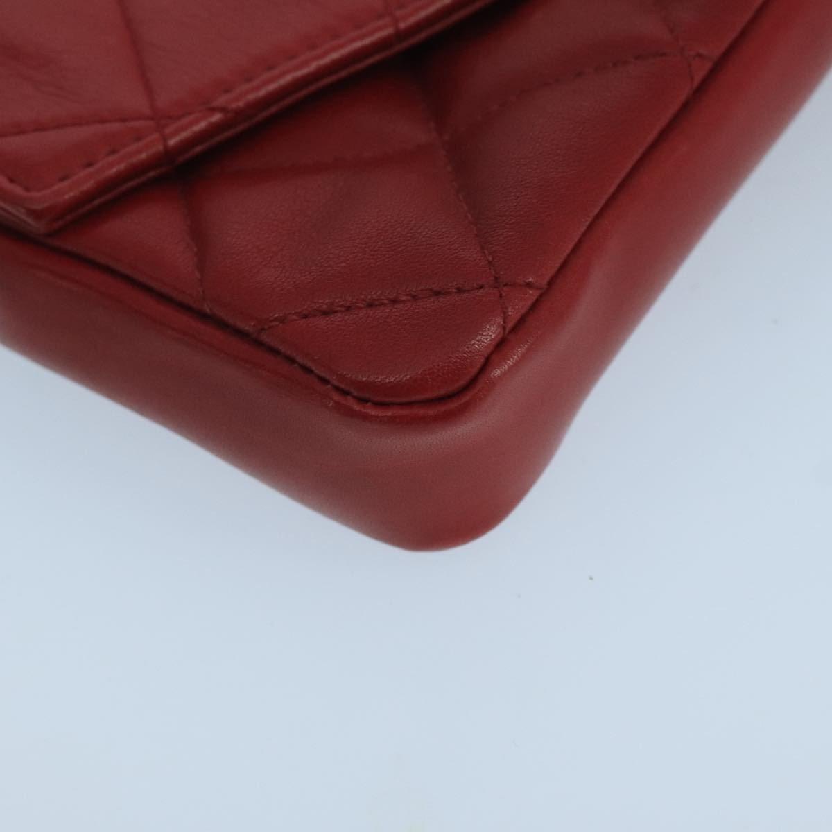 Chanel Vintage Cc Flap Waist Bag Quilted Leather Red Leather Clutche & Pouche Bag (Pre-Owned)