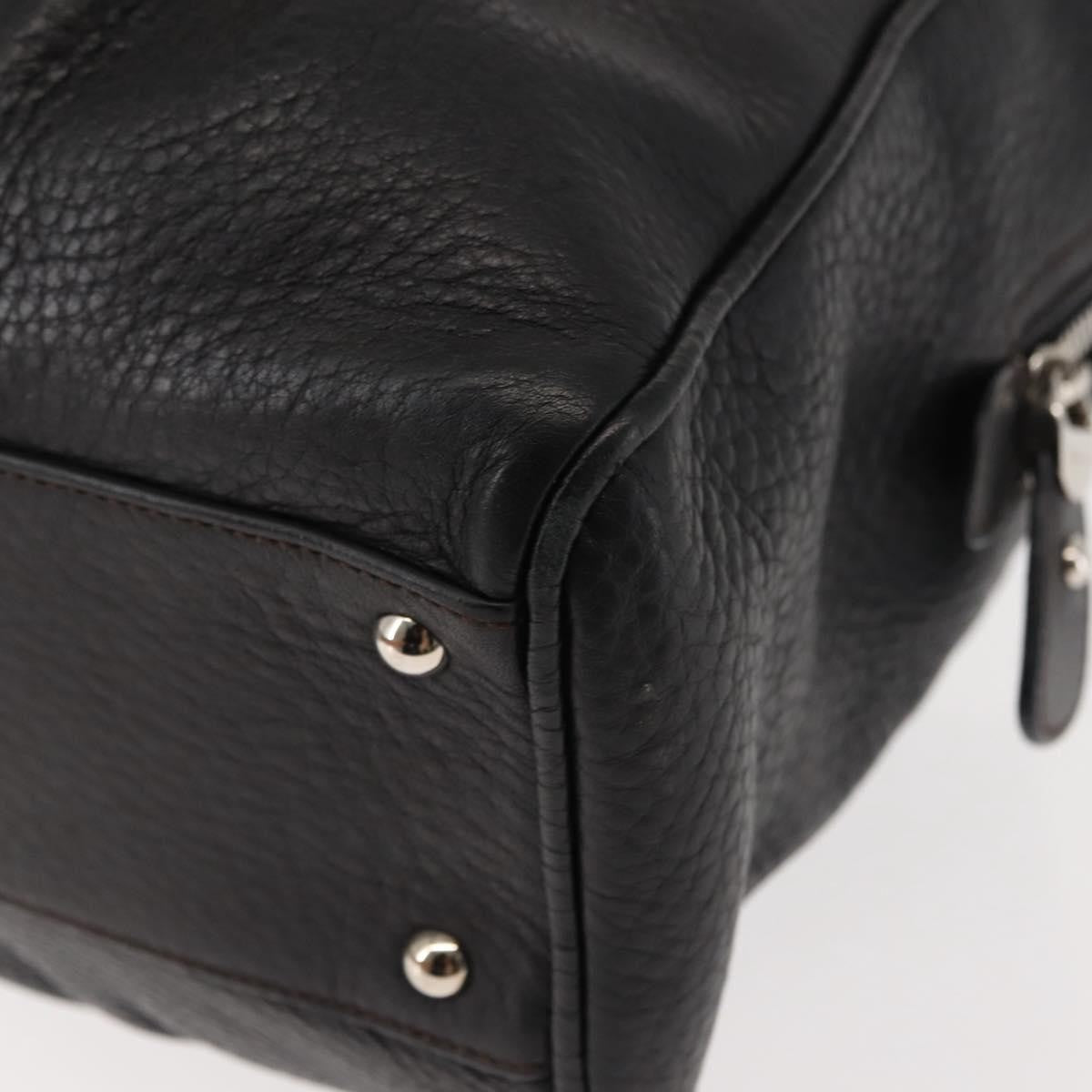 Salvatore Ferragamo Gancini Buckle Shoulder Bag Leather Black Leather Shoulder Bag Bag (Pre-Owned)