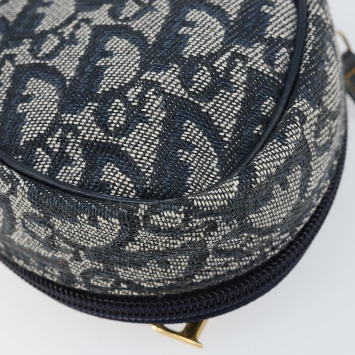Christian Dior Vintage Saddle Coin Purse Diorissimo Canvas Navy Canvas Clutche & Pouche Bag (Pre-Owned)