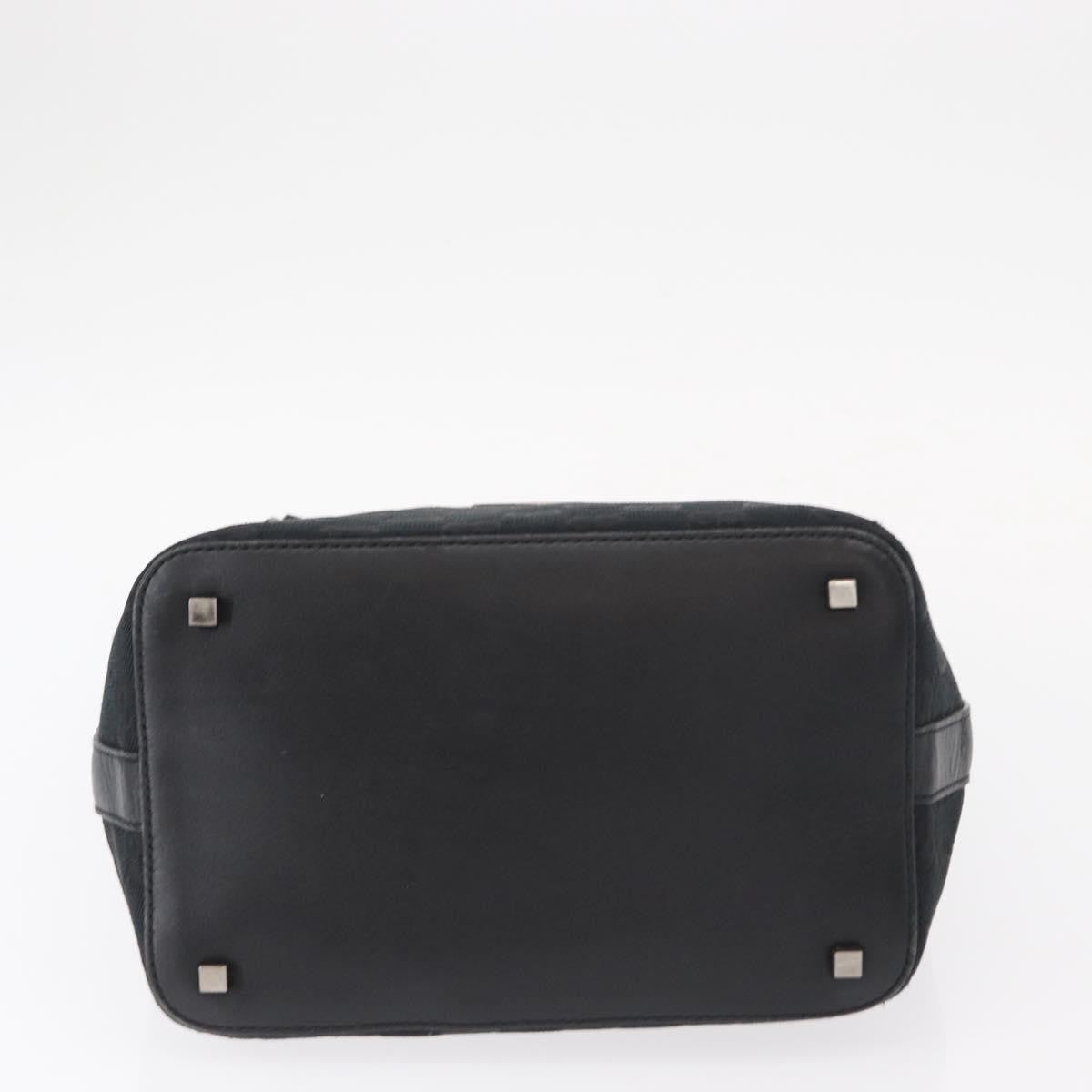 Gucci Vintage Shoulder Bag Gg Canvas And Leather Black Canvas Shoulder Bag Bag (Pre-Owned)