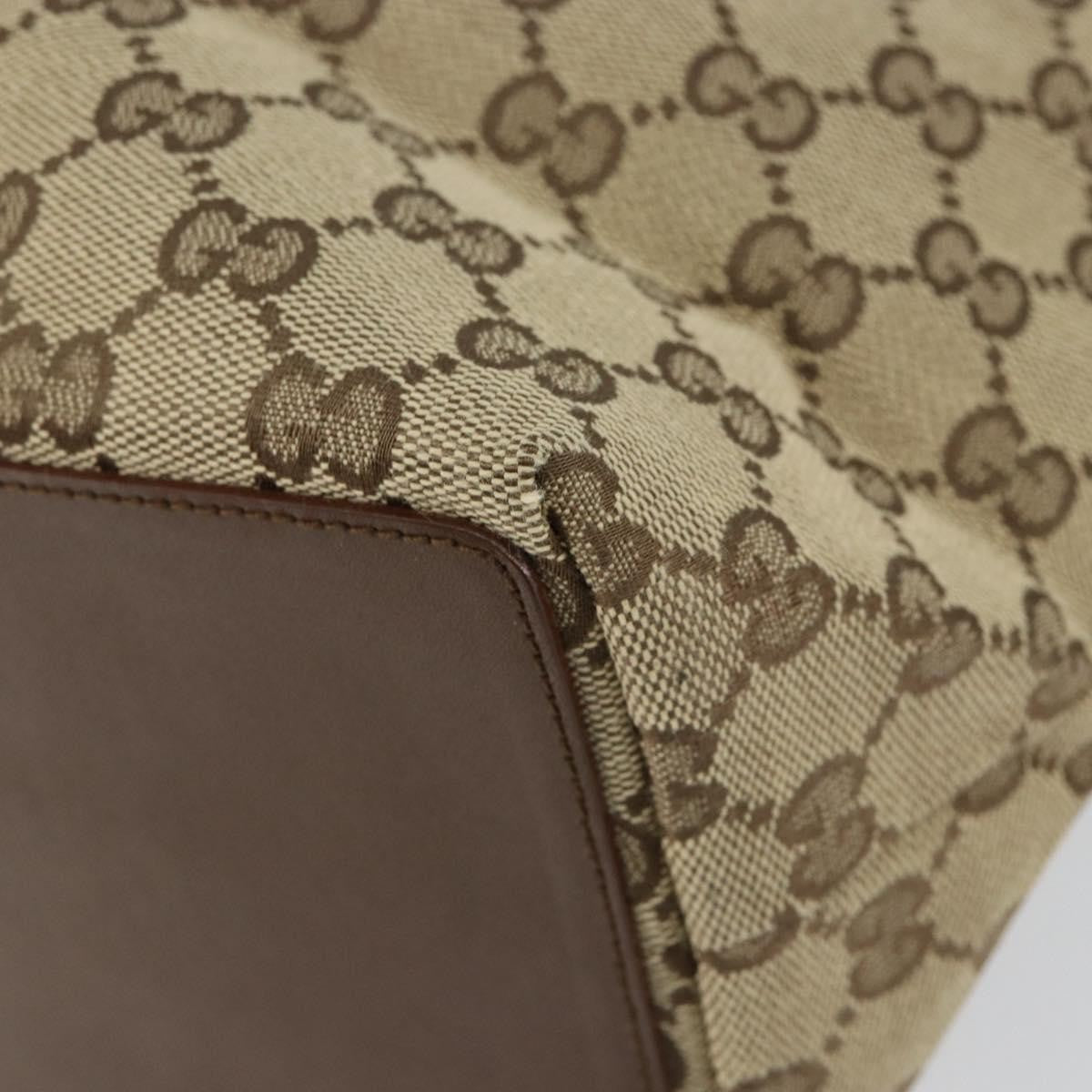 Gucci Vintage Bucket Shopping Tote Gg Canvas Beige Canvas Tote Bag Bag (Pre-Owned)