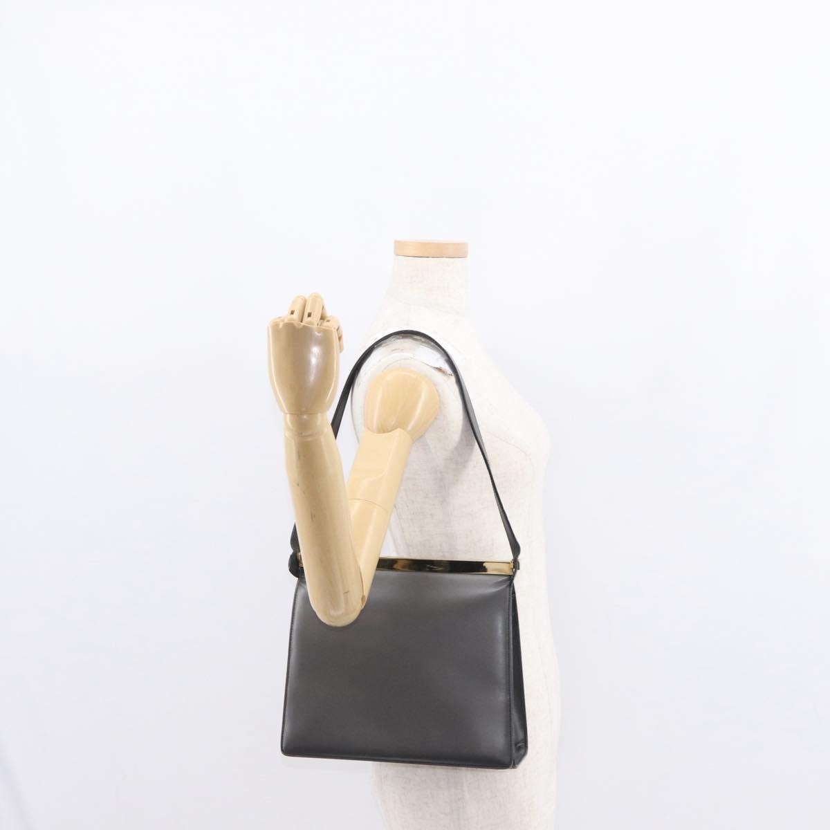 Gucci Vintage Shoulder Bag Leather Black Leather Shoulder Bag Bag (Pre-Owned)