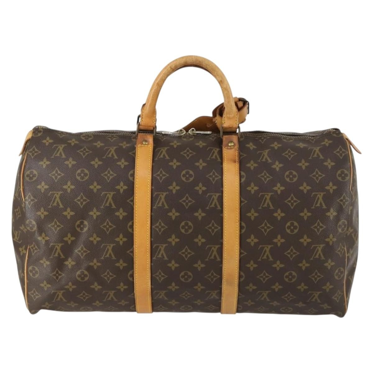 Louis Vuitton Keepall Bag Monogram Canvas Brown Canvas Travel Bag Bag (Pre-Owned)