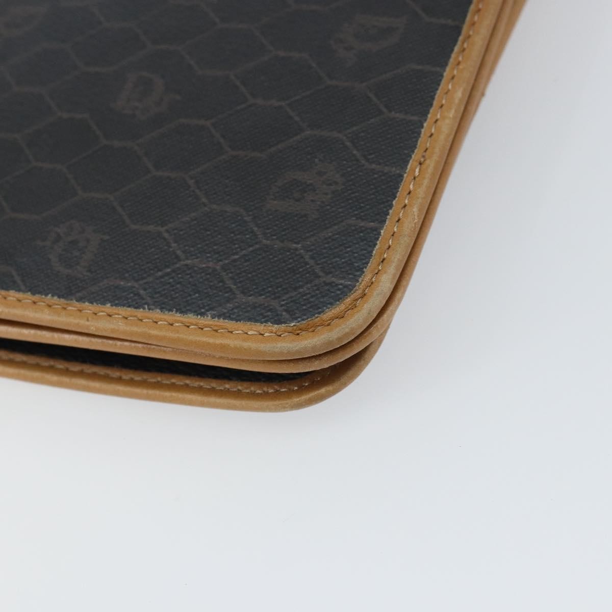 Christian Dior Vintage Honeycomb Clutch Canvas Black Canvas Clutche & Pouche Bag (Pre-Owned)