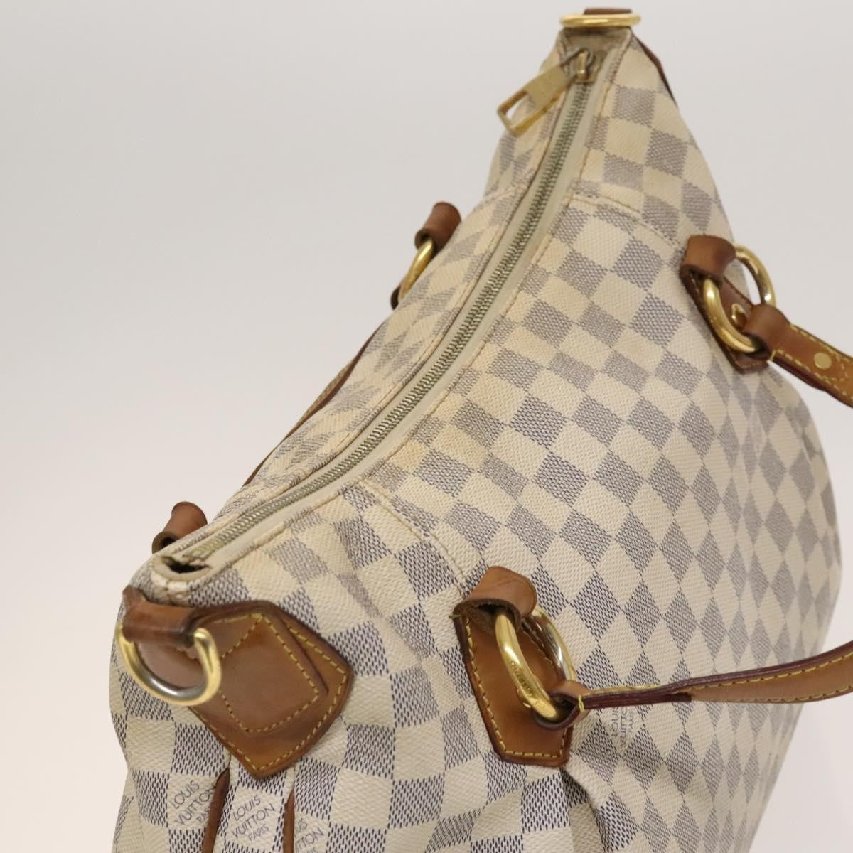Louis Vuitton Evora Handbag Damier White Canvas Bag (Pre-Owned)