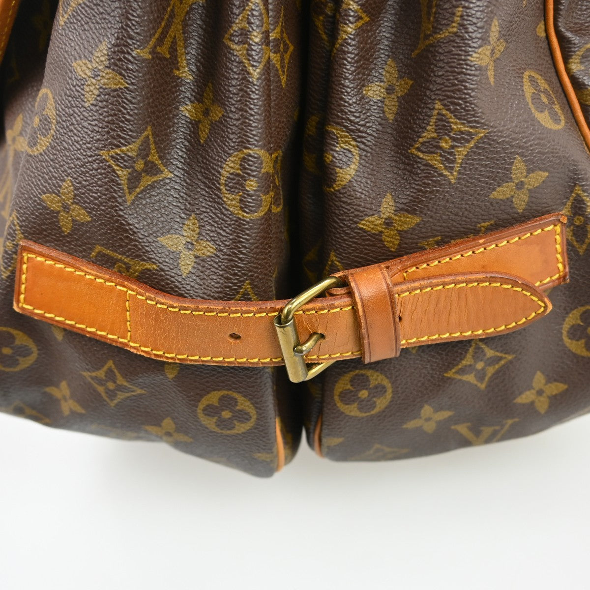 Louis Vuitton Saumur Handbag Monogram Canvas Brown Canvas Shoulder Bag Bag (Pre-Owned)