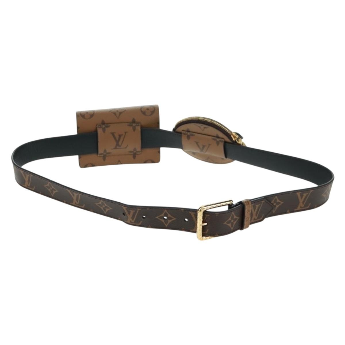Louis Vuitton Daily Multi Pocket Belt Monogram Canvas Brown Canvas Wallets Accessory (Pre-Owned)