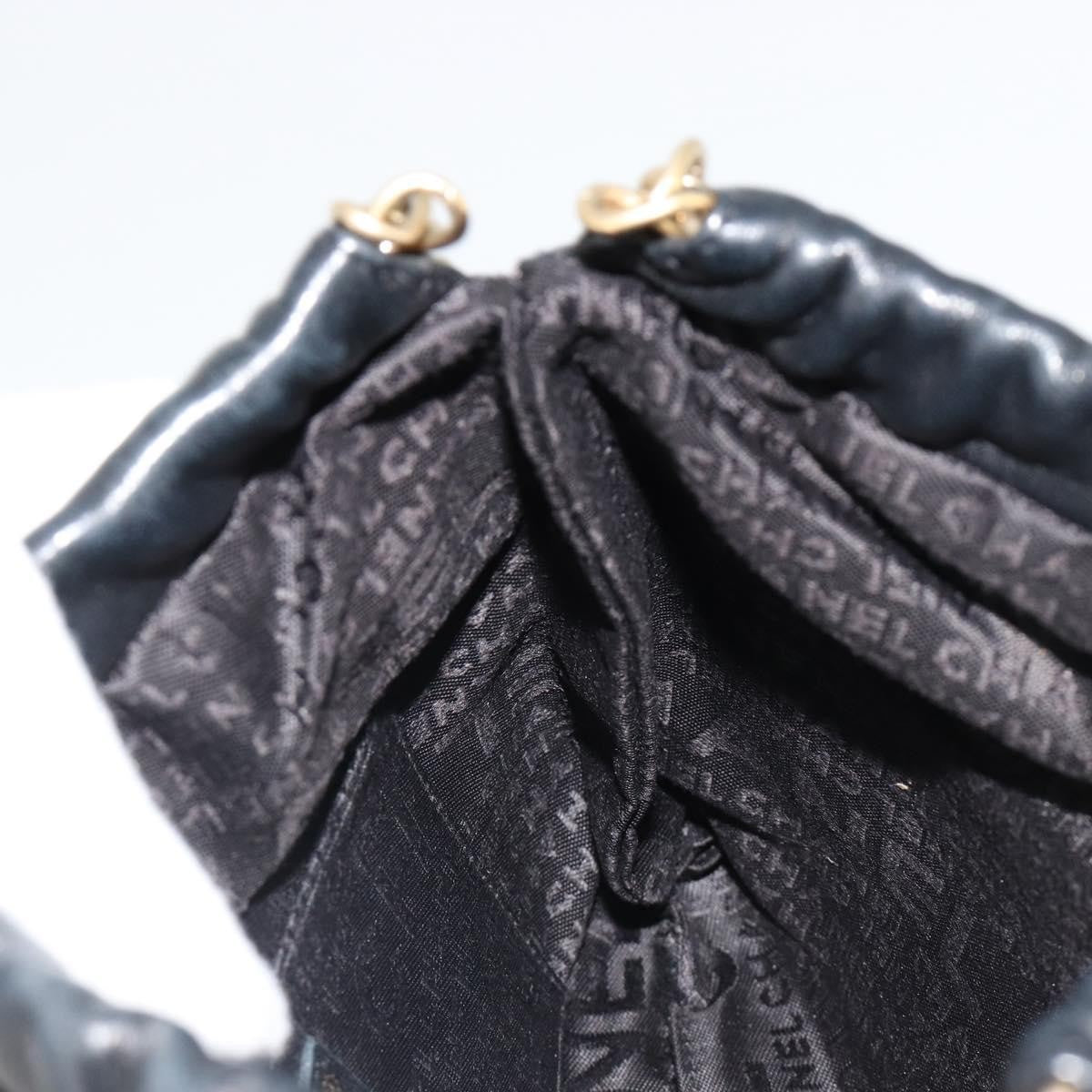 Chanel Chain Tote Leather Black Leather Shoulder Bag Bag (Pre-Owned)