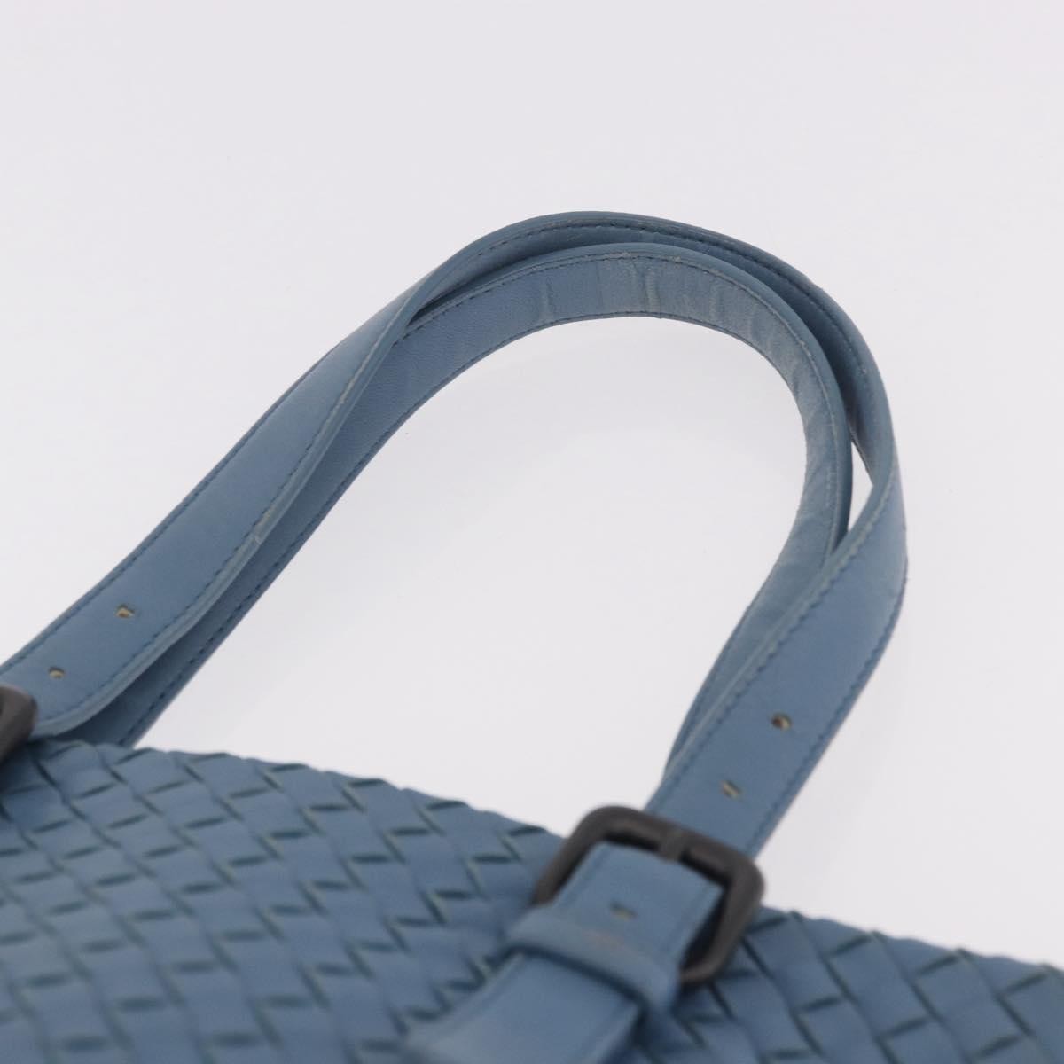 Bottega Veneta Intrecciato Tote Leather Blue Leather Tote Bag Bag (Pre-Owned)