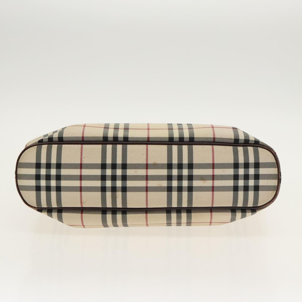 Burberry Nova Check Tote Canvas And Leather Beige Canvas Tote Bag Bag (Pre-Owned)