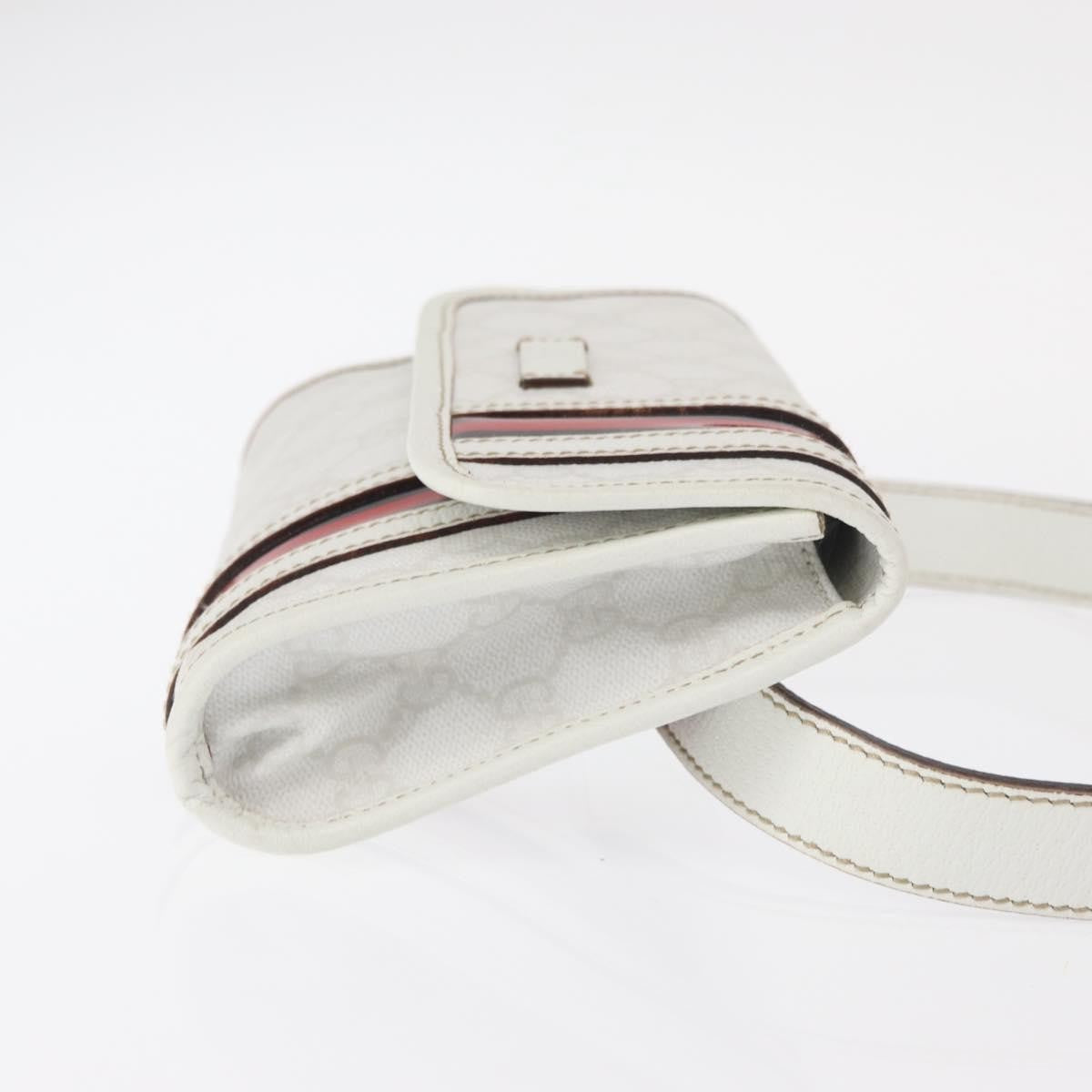 Gucci Sherry Line Waist Bag Gg Canvas White Canvas Shoulder Bag Bag (Pre-Owned)