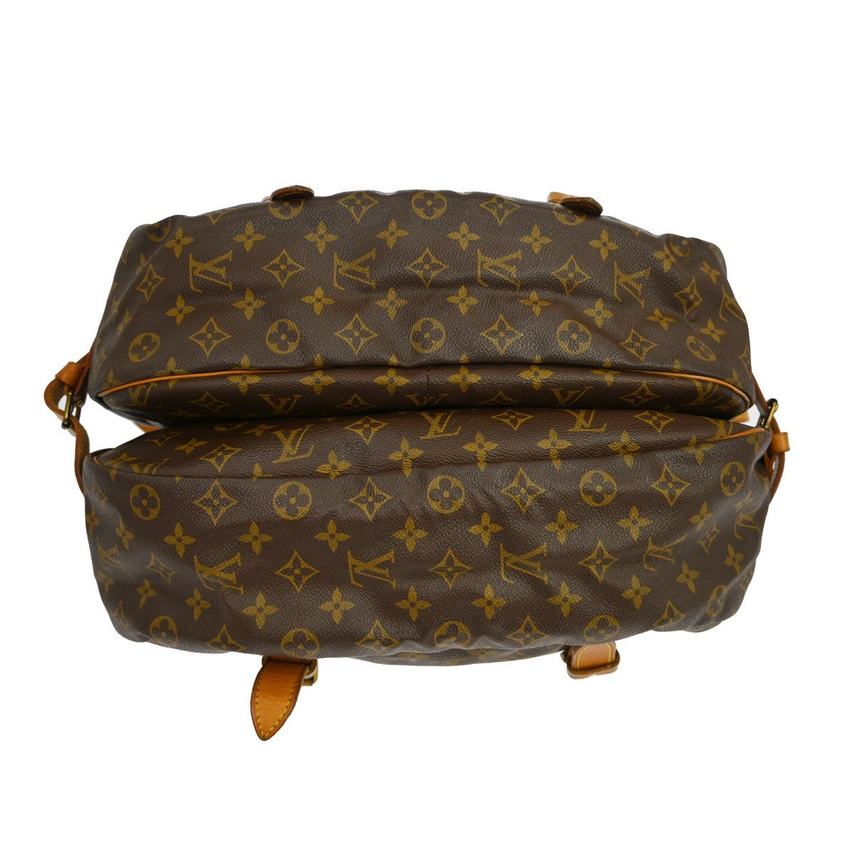 Louis Vuitton Saumur Handbag Monogram Canvas Brown Canvas Shoulder Bag Bag (Pre-Owned)