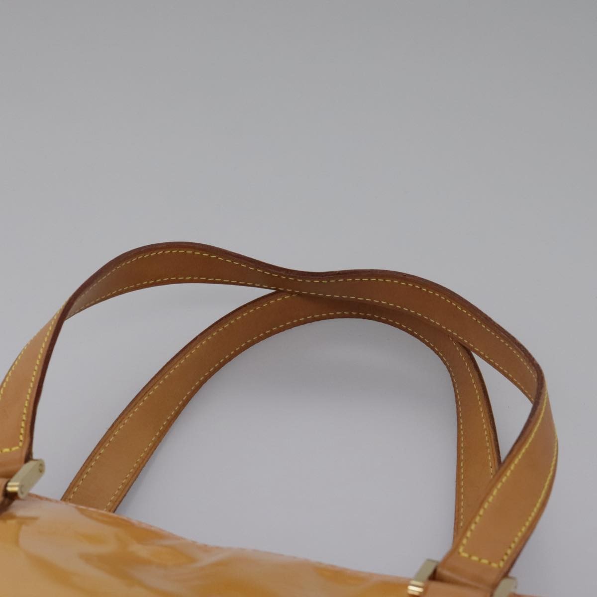 Louis Vuitton Houston Handbag Monogram Vernis Beige Patent_Leather Handbag (Pre-Owned)