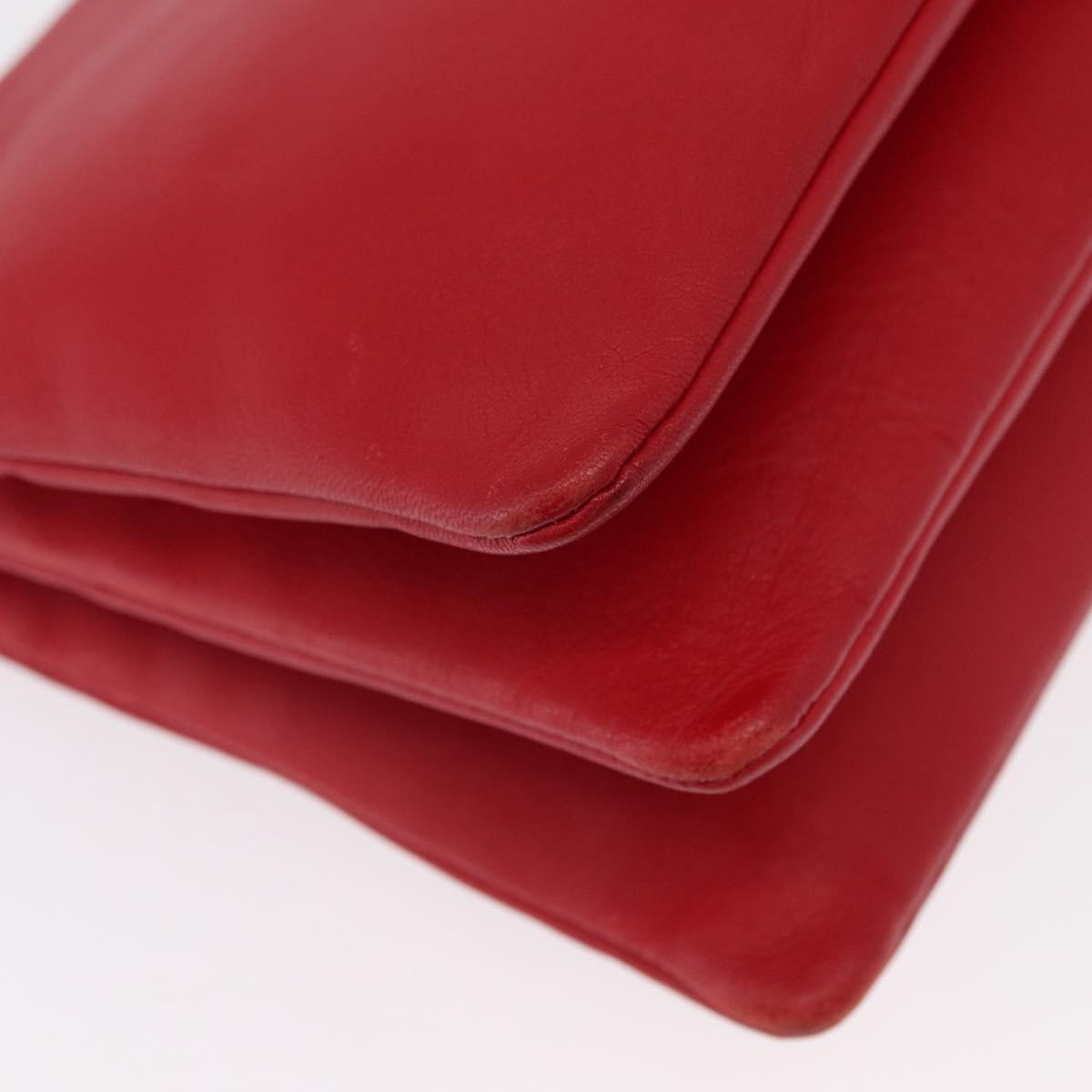 Celine Trio Crossbody Bag Leather Red Leather Shoulder Bag Bag (Pre-Owned)