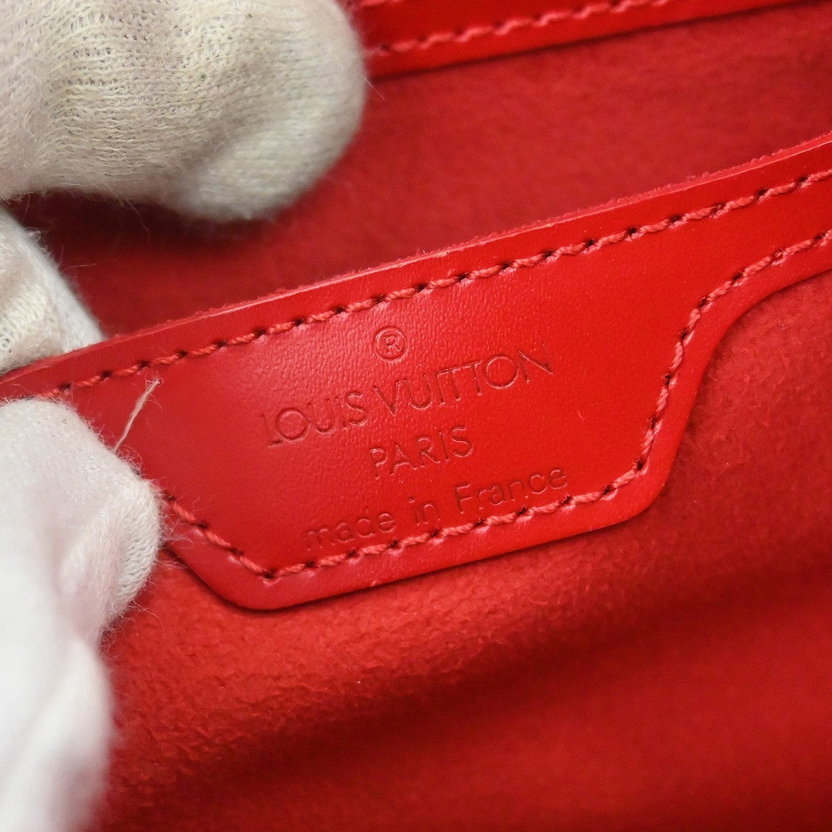 Louis Vuitton Soufflot Handbag Epi Leather Red Leather Handbag (Pre-Owned)