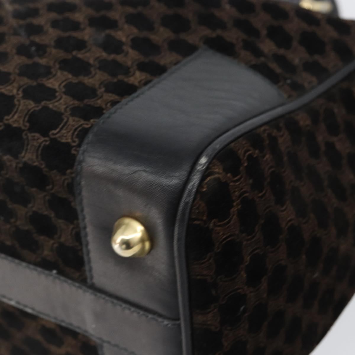 Celine Vintage Macadam Handbag C Macadam Suede Black Suede Handbag (Pre-Owned)