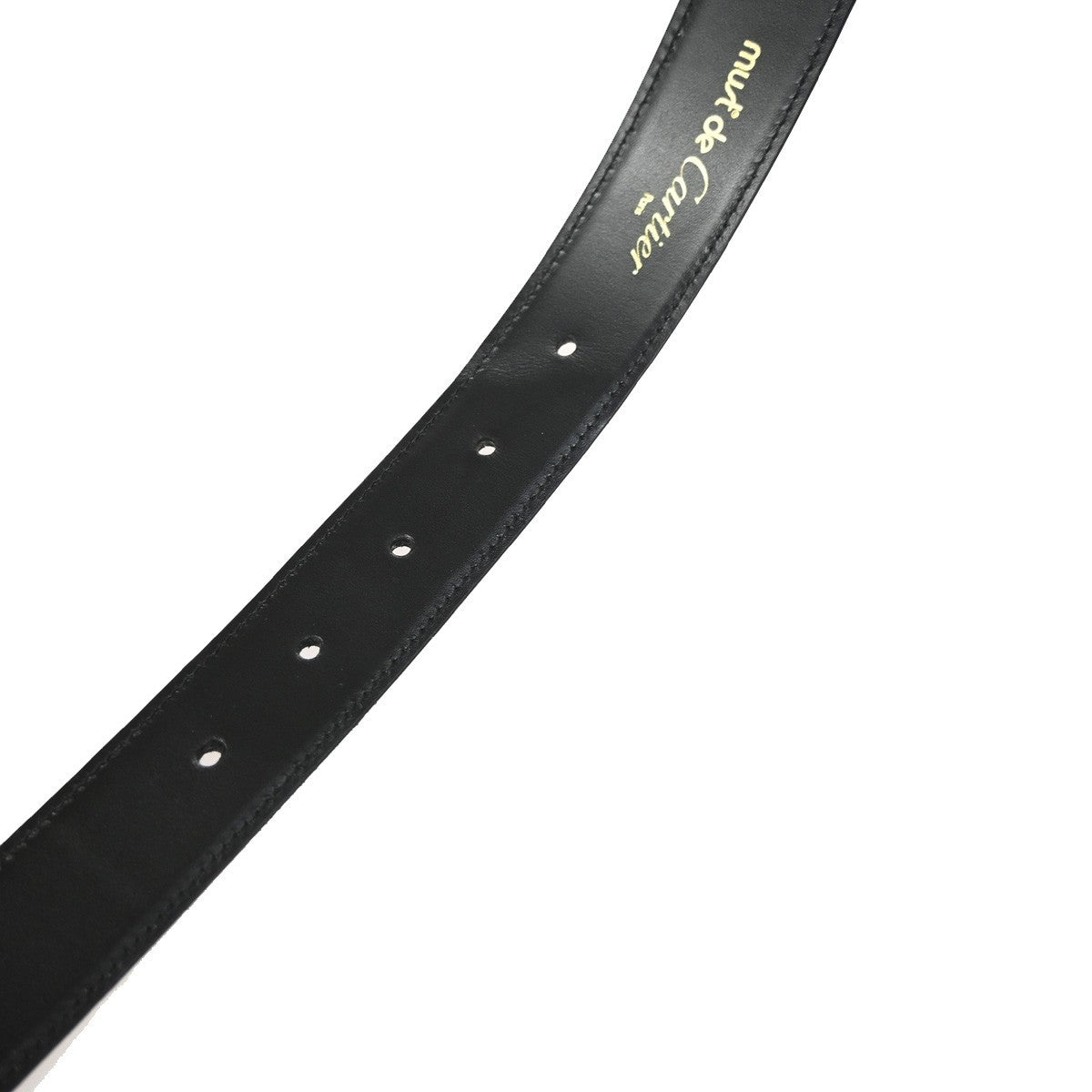 Cartier Santos Plaque Reversible Belt Leather Black Leather Belts Accessory (Pre-Owned)
