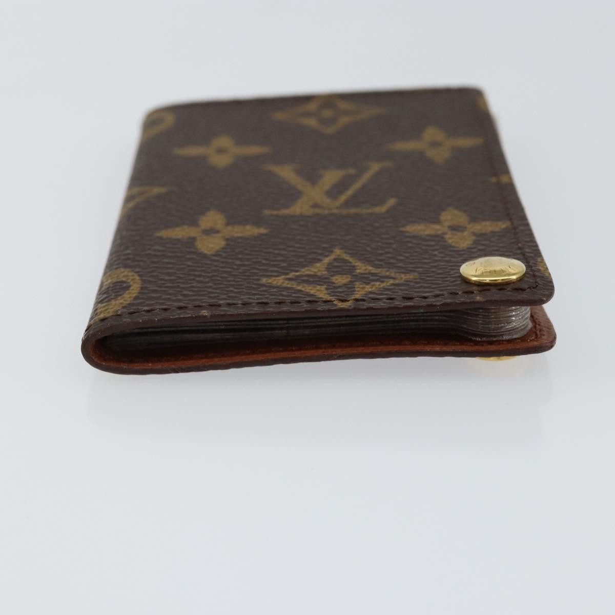 Louis Vuitton Porte Cartes Pression Card Case Monogram Canvas Brown Canvas Card Holders Accessory (Pre-Owned)