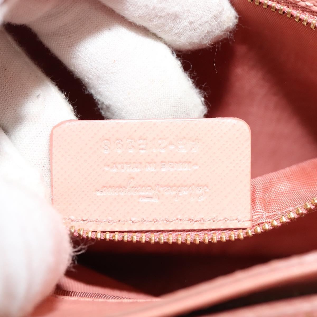 Salvatore Ferragamo Vala Shoulder Bag Leather Pink Leather Bag (Pre-Owned)