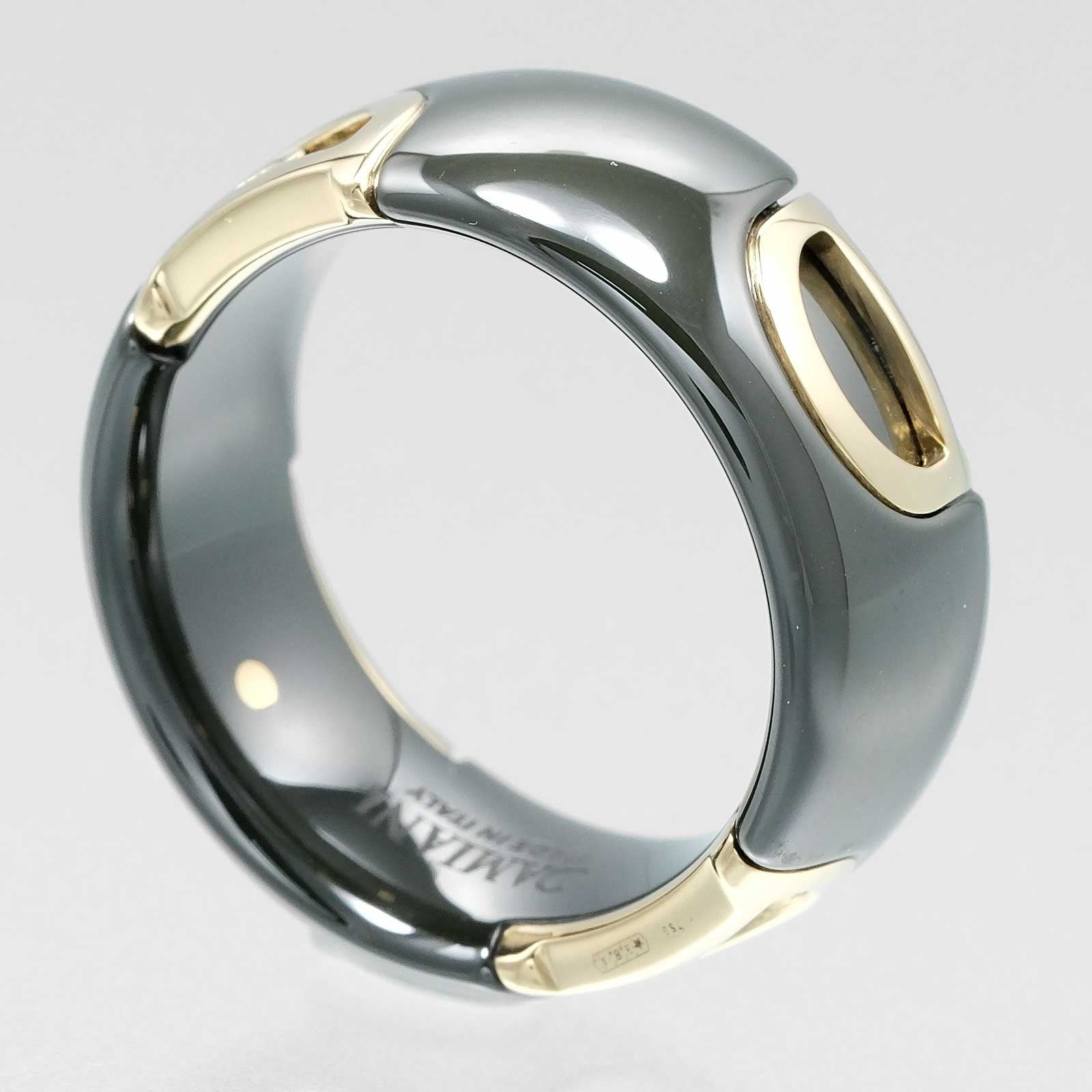 Damiani D Icon Ring K18 (White Gold), Ceramic And Diamond Green Ceramic Ring Jewelry (Pre-Owned)