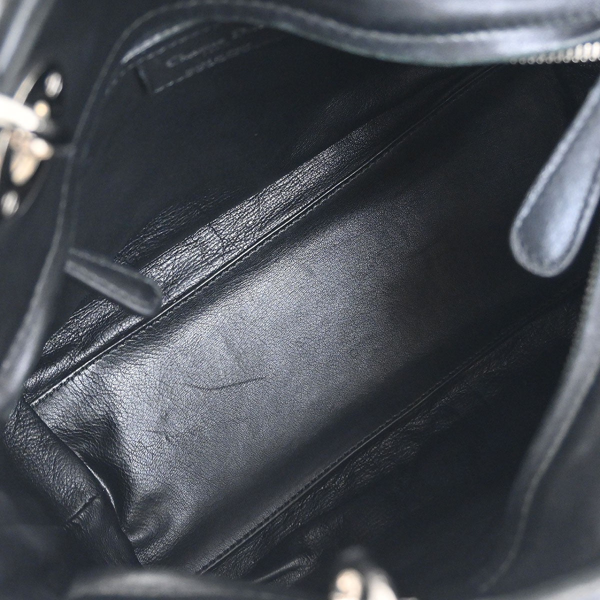 Christian Dior Vintage Lady Dior Bag Cannage Quilt Lambskin Black Leather Handbag (Pre-Owned)