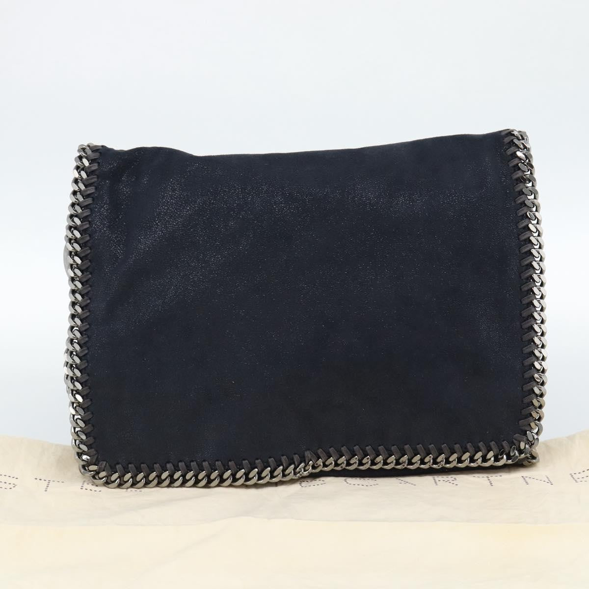 Stella Mccartney Falabella Fold Over Flap Crossbody Bag Shaggy Deer Navy Synthetic Shoulder Bag Bag (Pre-Owned)