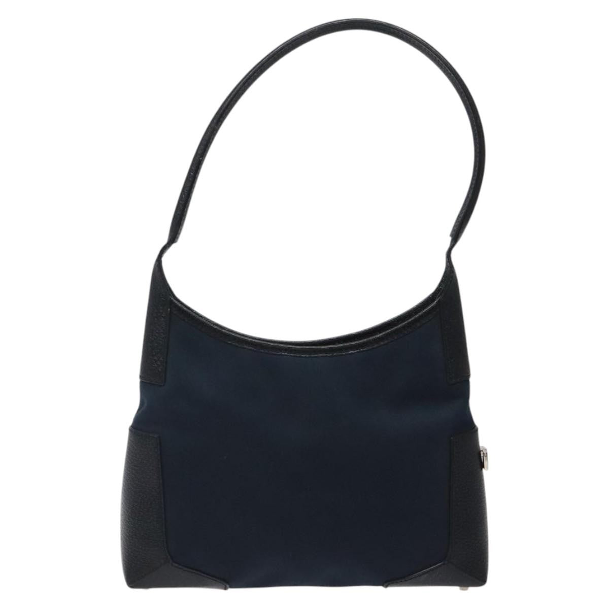 Salvatore Ferragamo Vintage Shoulder Bag Canvas Navy Canvas Shoulder Bag Bag (Pre-Owned)