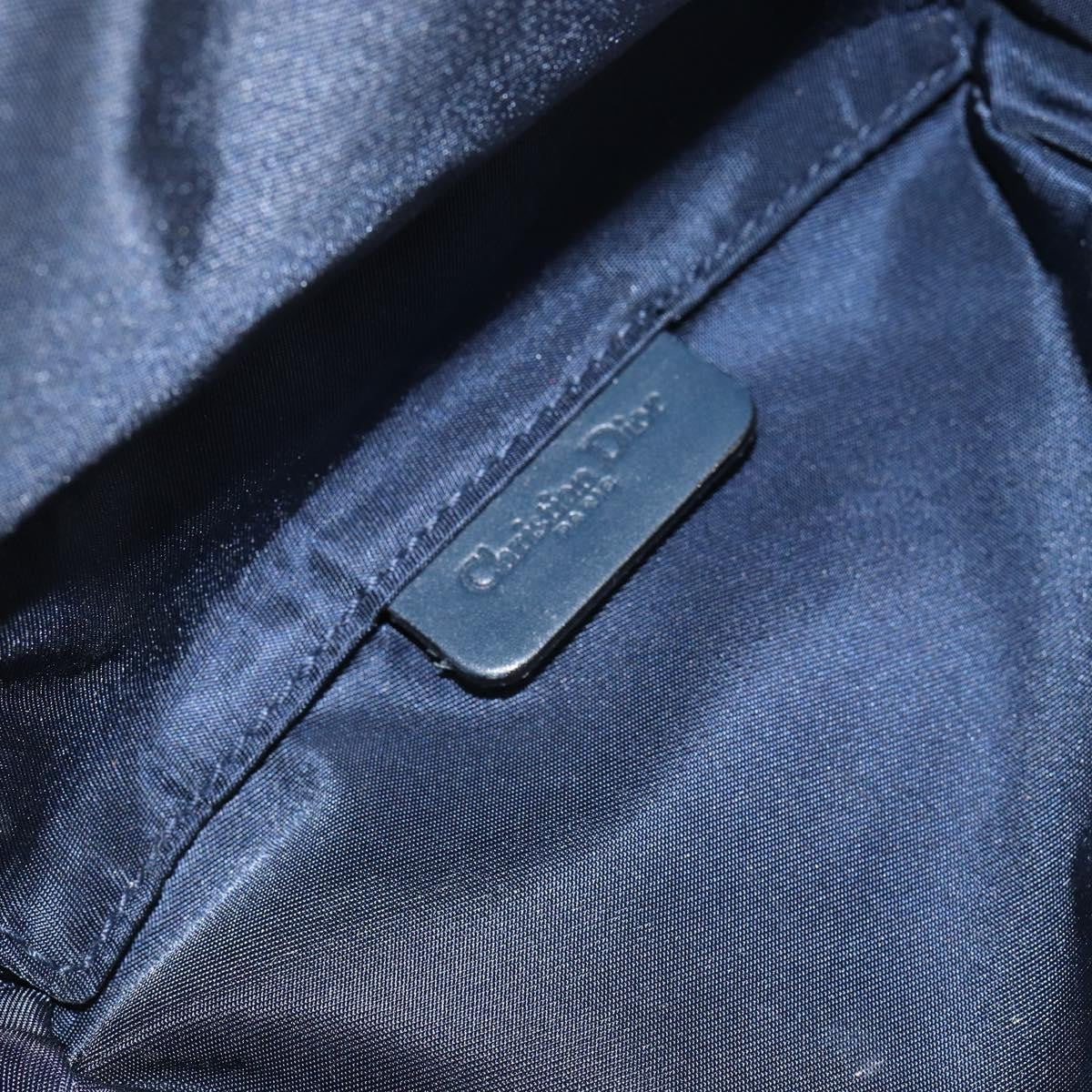 Christian Dior Vintage Saddle Coin Purse Diorissimo Canvas Navy Canvas Clutche & Pouche Bag (Pre-Owned)
