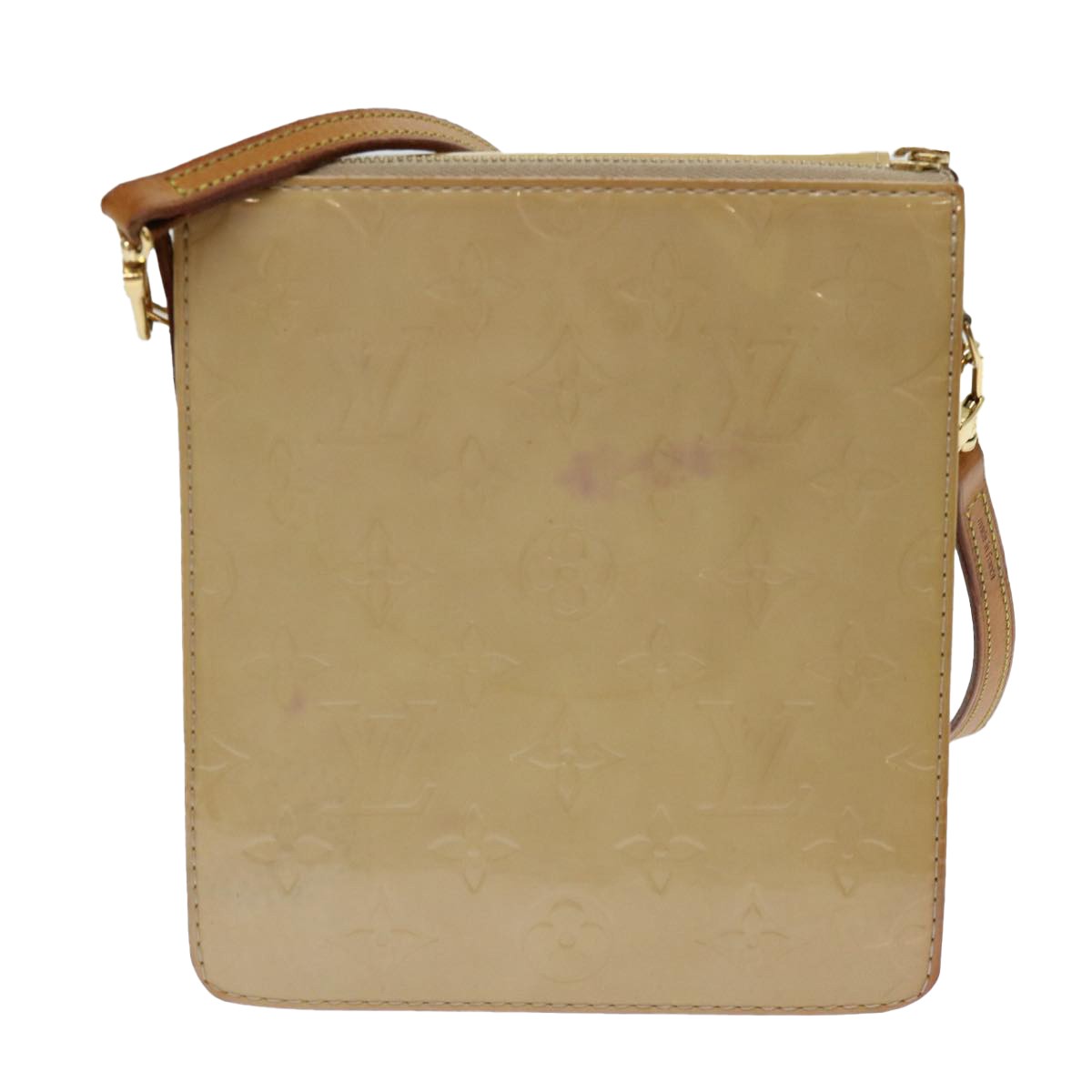 Louis Vuitton Mott Handbag Monogram Vernis Beige Patent_Leather Clutche & Pouche Bag (Pre-Owned)