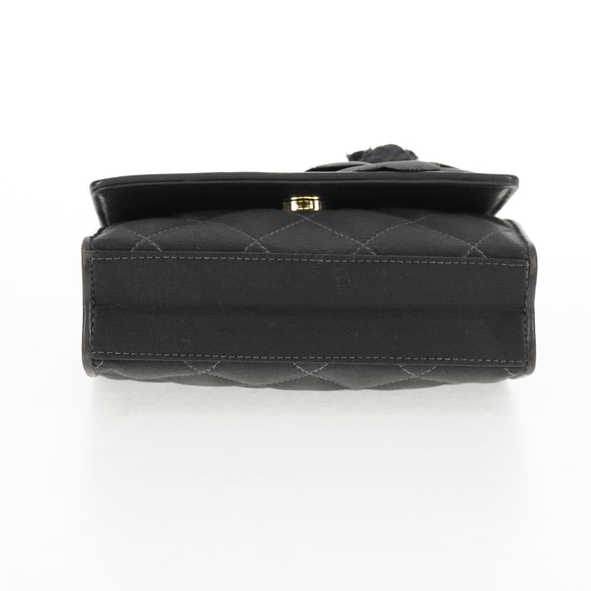 Chanel Vintage Camellia Flap Bag Satin Gray Satin Clutche & Pouche Bag (Pre-Owned)