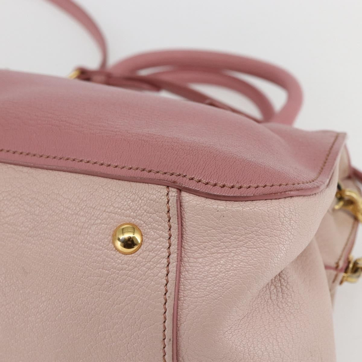 Miu Miu Madras Bowler Bag Leather Pink Leather Handbag (Pre-Owned)