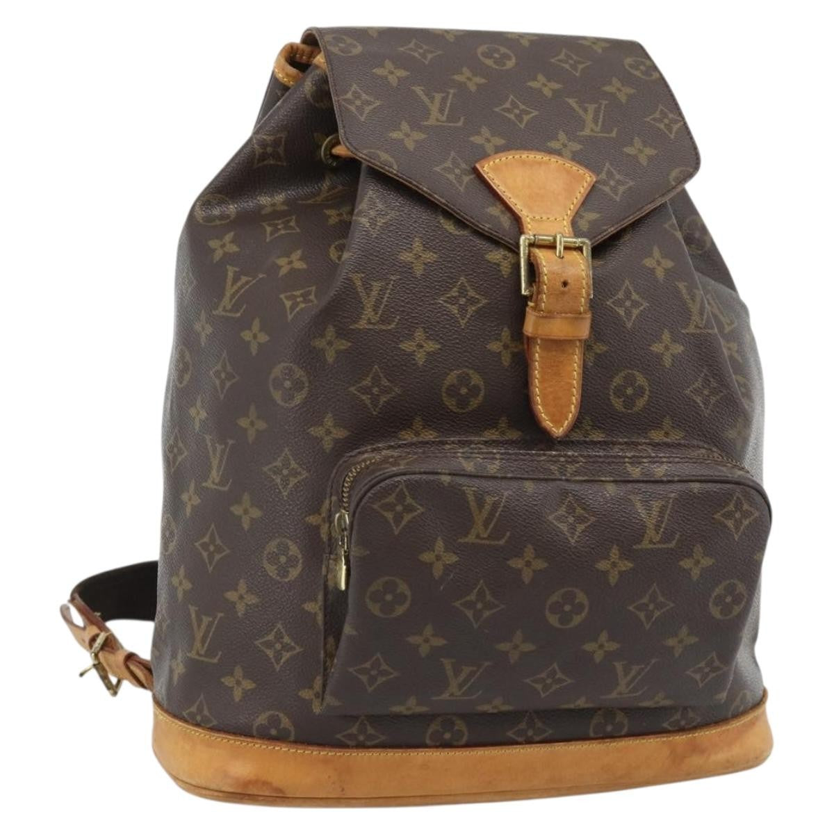 Louis Vuitton Vintage Montsouris Backpack Monogram Canvas Brown Canvas Backpack Bag (Pre-Owned)