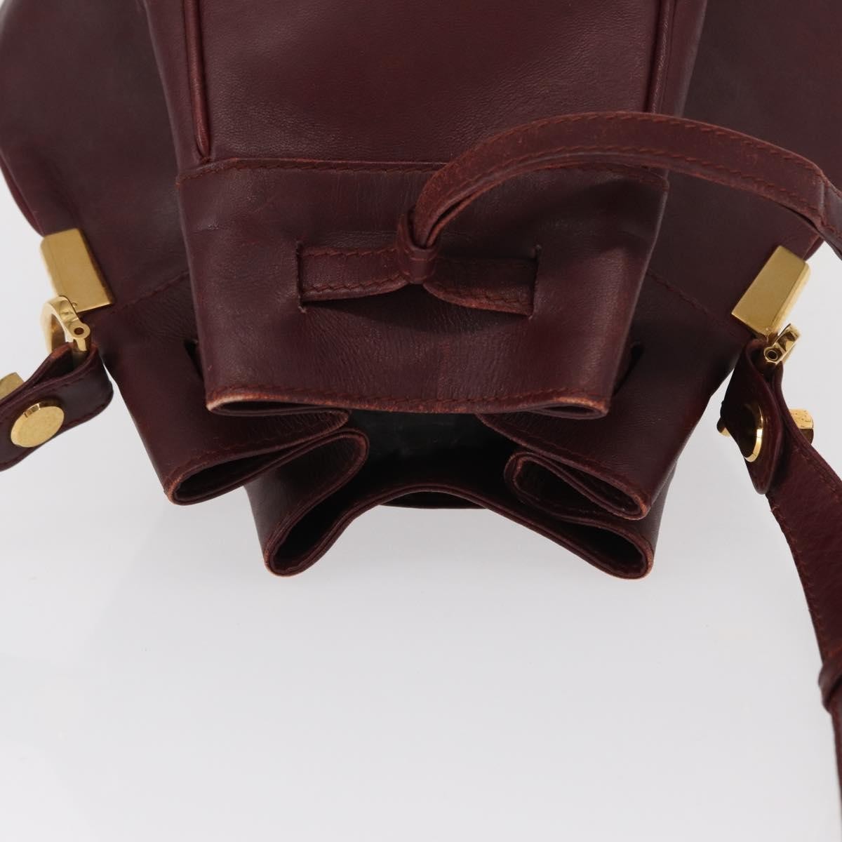 Cartier Must De Cartier Bag Leather Burgundy Leather Shoulder Bag Bag (Pre-Owned)