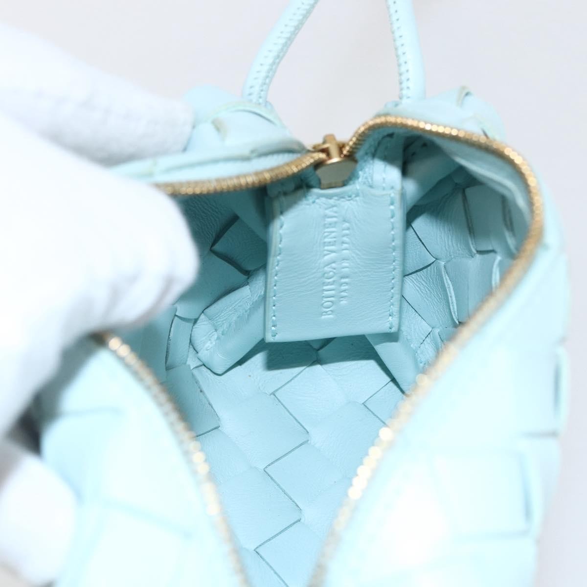 Bottega Veneta Loop Crossbody Bag Intrecciato Nappa Blue Leather Shoulder Bag Bag (Pre-Owned)