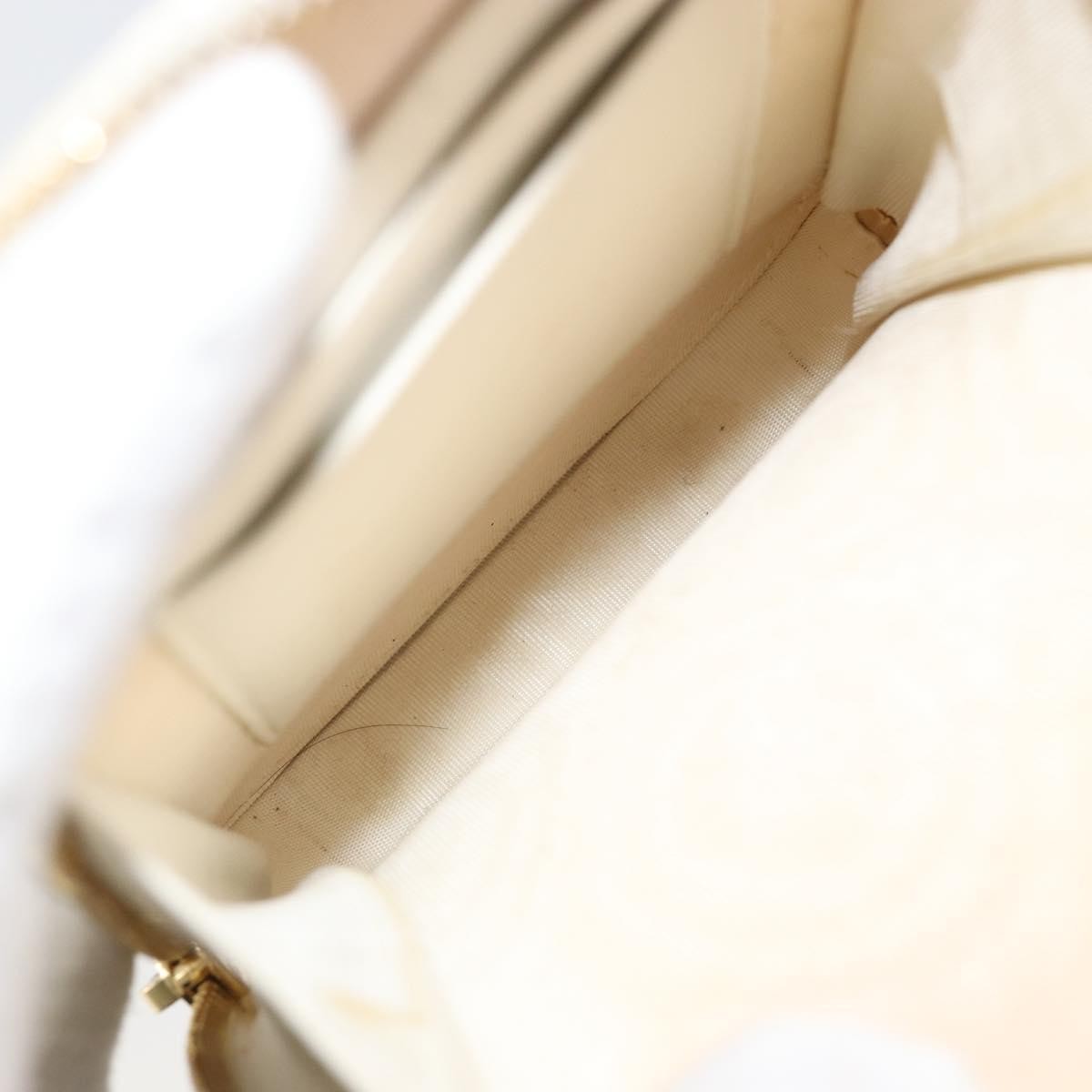 Christian Dior Lady Dior Phone Holder On Chain Cannage Quilt Lambskin White Leather Shoulder Bag Bag (Pre-Owned)