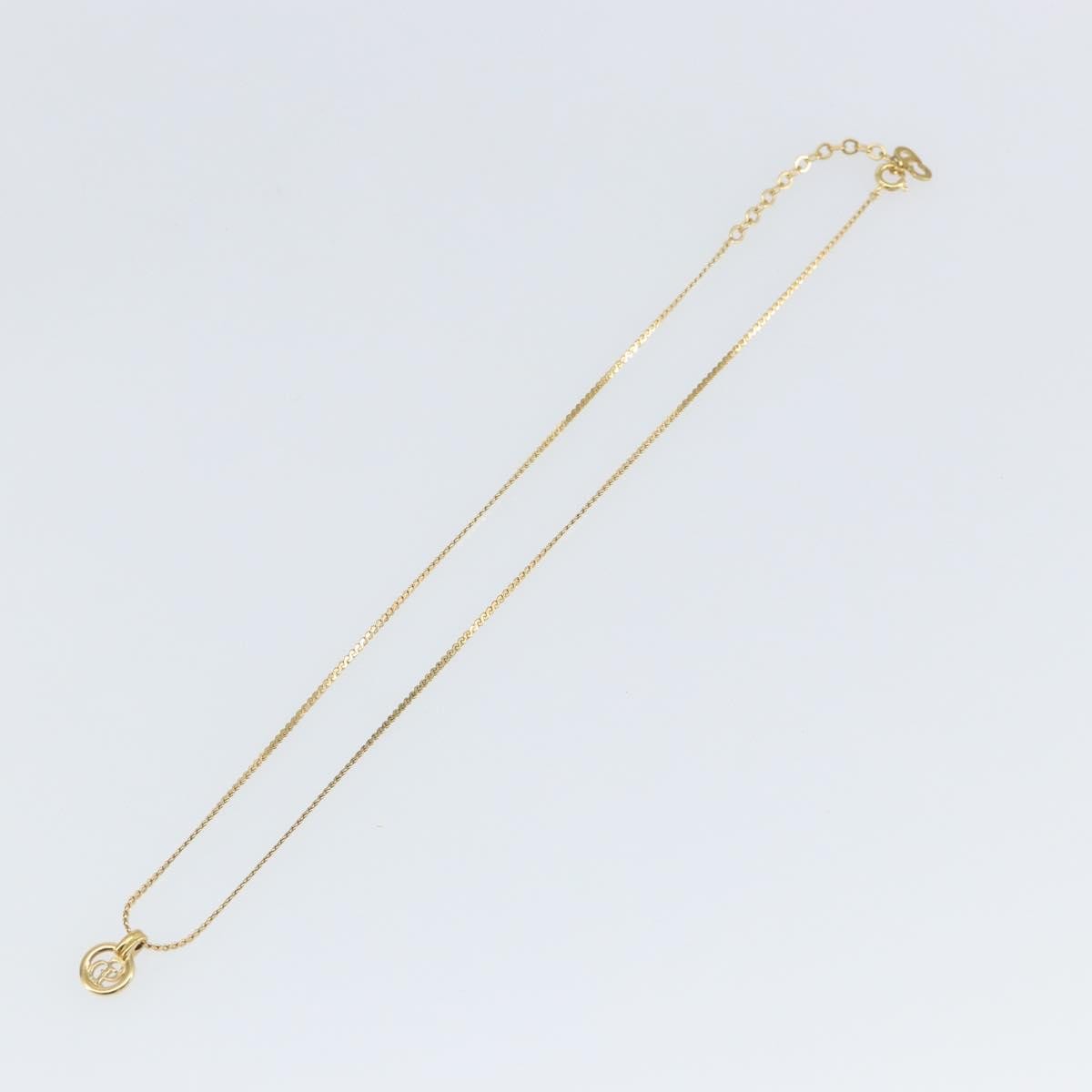 Christian Dior Cd Round Pendant Necklace Metal Gold Metal Necklace Jewelry (Pre-Owned)
