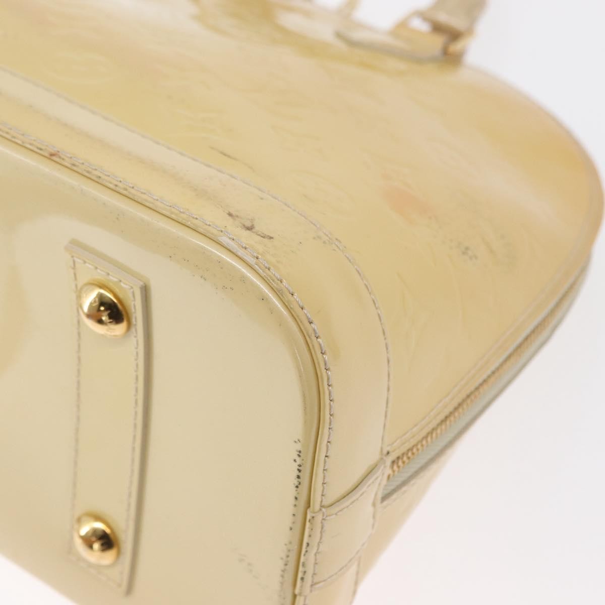 Louis Vuitton Alma Handbag Monogram Vernis Beige Patent_Leather Handbag (Pre-Owned)
