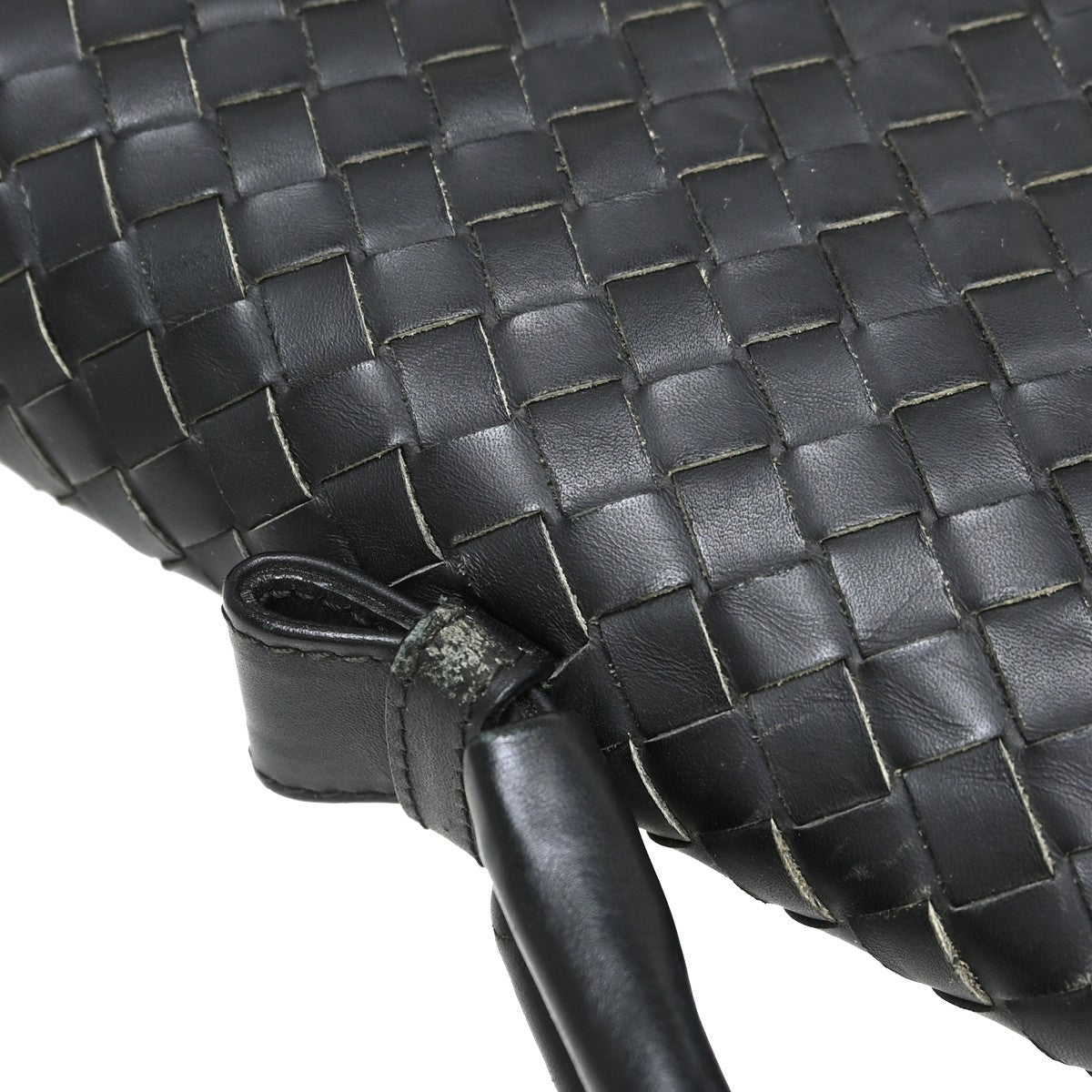 Bottega Veneta Envelope Briefcase Intrecciato Nappa Black Leather Briefcase Bag (Pre-Owned)