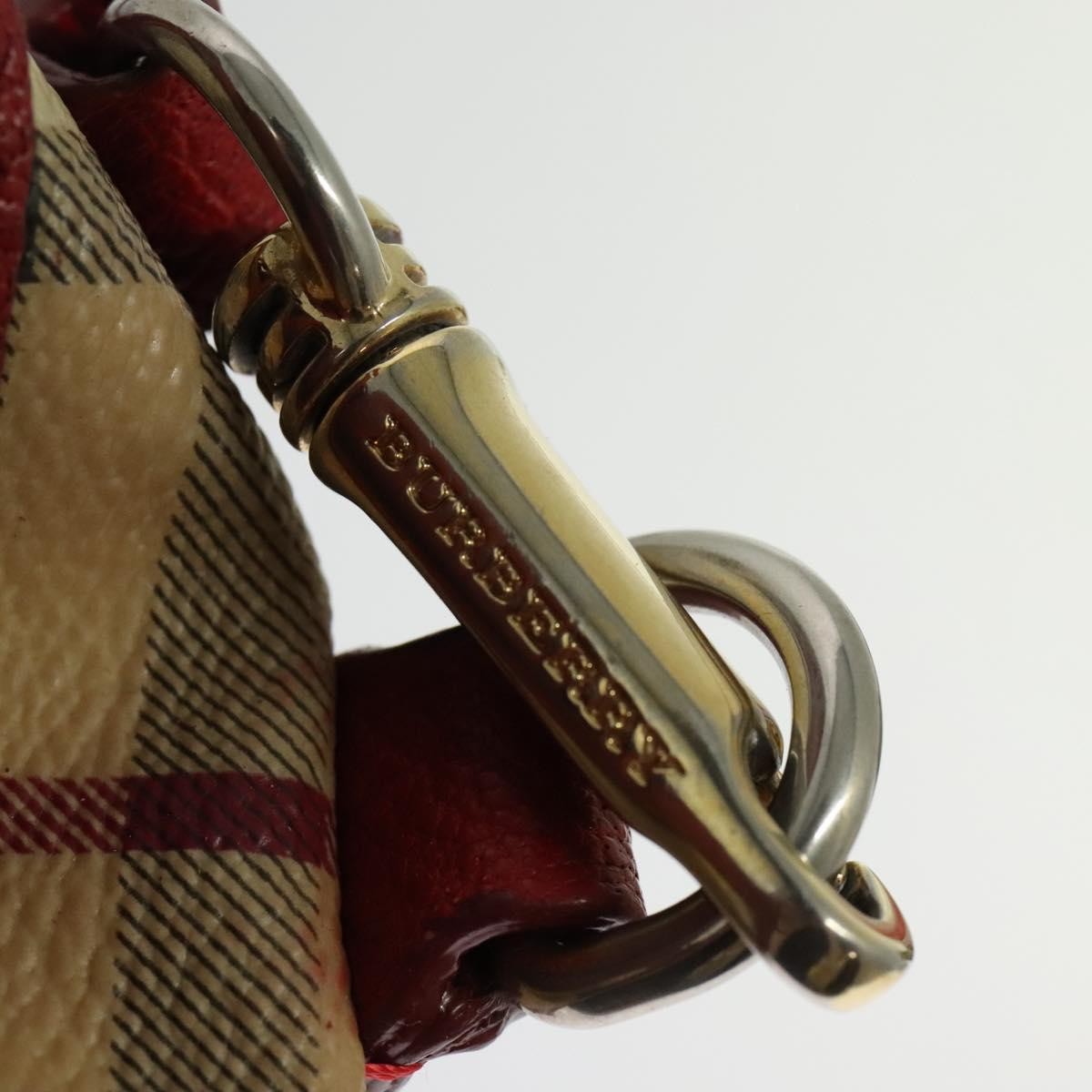 Burberry Pilgrim Satchel Haymarket Coated Canvas Beige Canvas Handbag (Pre-Owned)
