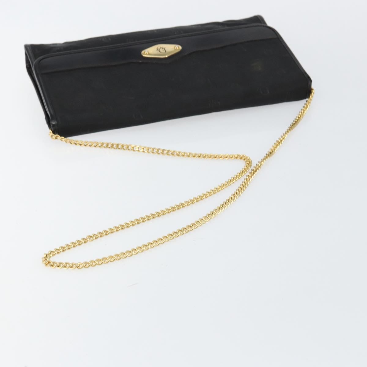 Christian Dior Vintage Cd Chain Flap Shoulder Bag Diorissimo Canvas Black Nylon Shoulder Bag Bag (Pre-Owned)